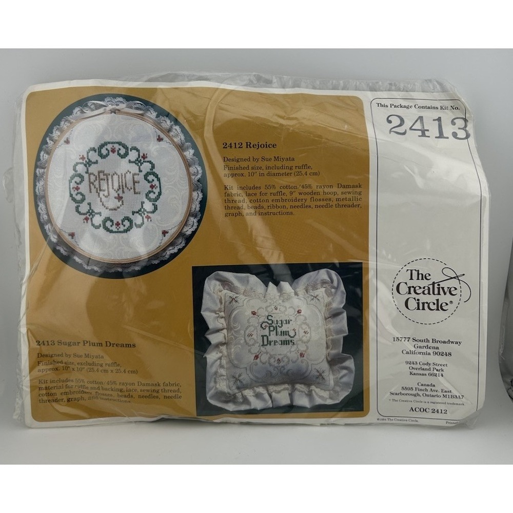 The Creative Circle‎ Kit 2413, "Sugar Plum Dreams" - Embroidery Kit